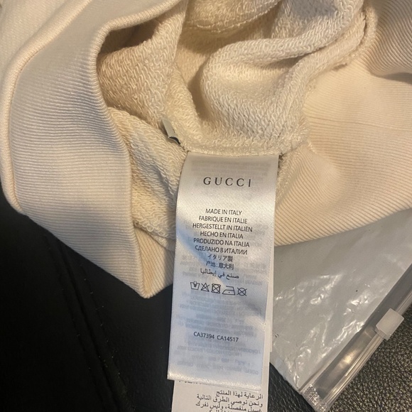 Cream Gucci  Deer Full Zip Hoodie Sz M - Picture 8 of 9